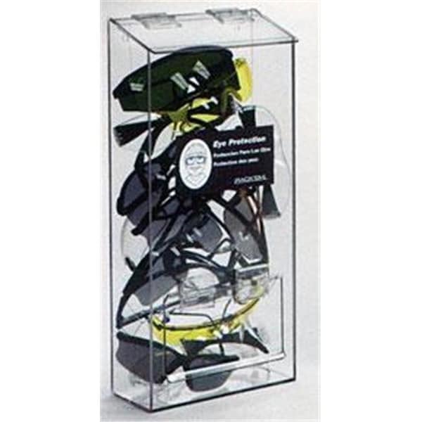 Rack Em Racks RackEm Racks 5145 20-Pair Visitor Safety Glasses Dispenser with Lid and Door - Clear Plastic 5145 - main